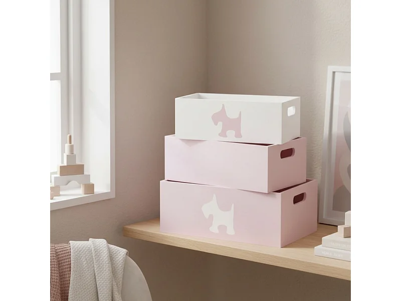 Dog set van 3 houten dozen 15x40x28/13x35x23/11x30x18cm