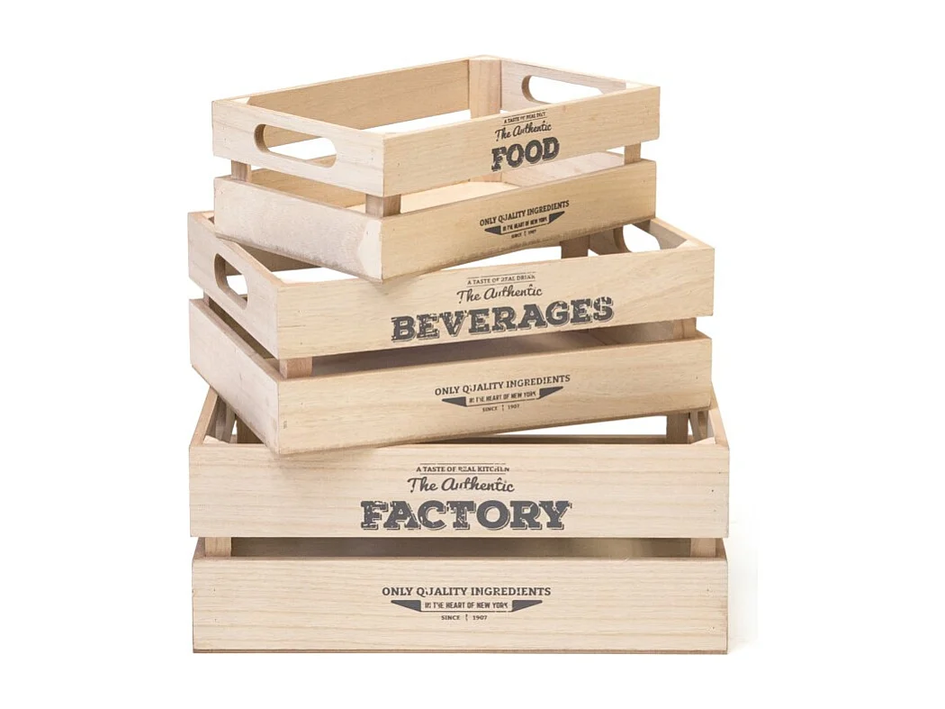 Factory set van 3 dozen 17x28x15/32x23x12/27x18x10cm