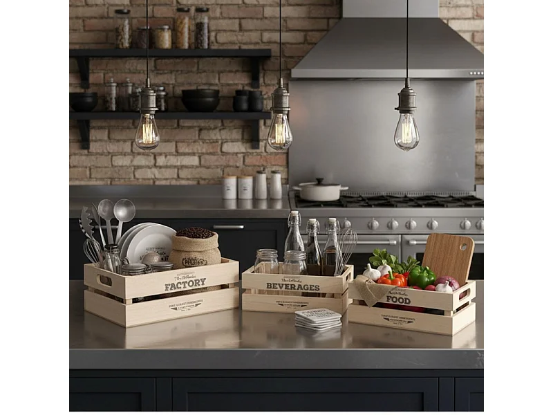 Factory set van 3 dozen 17x28x15/32x23x12/27x18x10cm