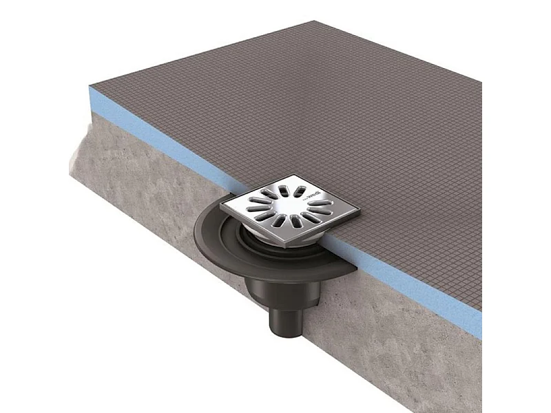 Wedi - Bonde verticale grille ronde pour receveur Wedi Fundo