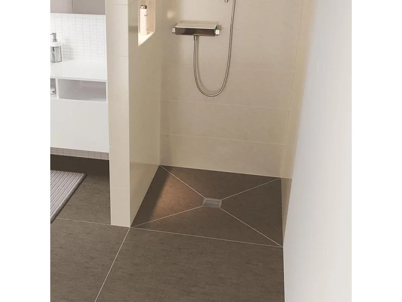 Bonde de douche sortie verticale WEDI Fundo grille ronde