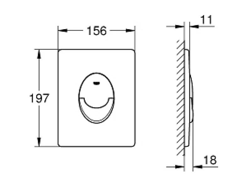 Placa de control de inodoro GROHE Start cromo mate