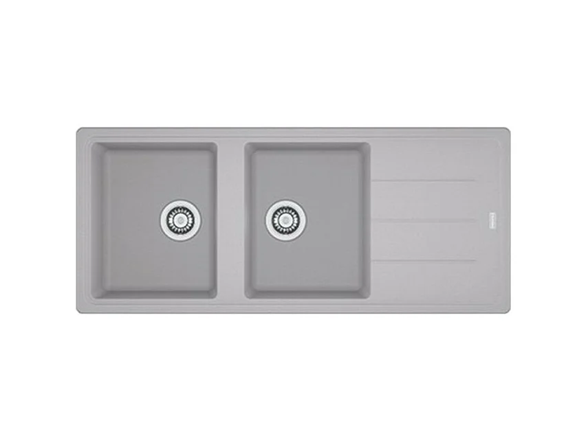 Franke - Evier à encastrer 2 cuves 1 égouttoir Basis - platinium
