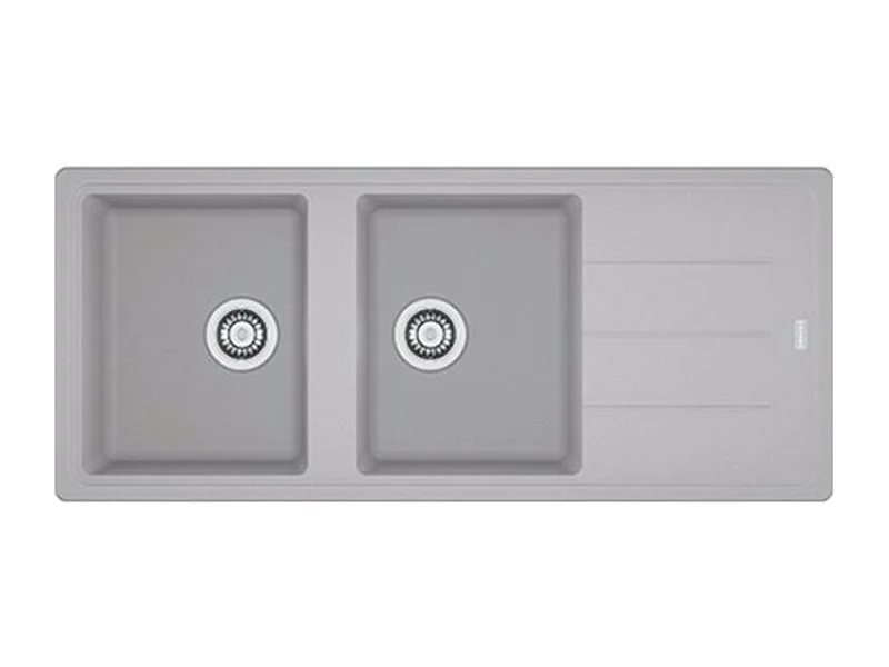 Franke - Evier à encastrer 2 cuves 1 égouttoir Basis - platinium