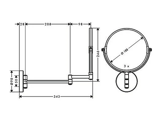 HANSGROHE Miroir grossissant chromé Logis Universal