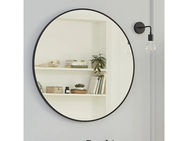 Miroir rond JACOB DELAFON Silhouette 90 cm noir satiné