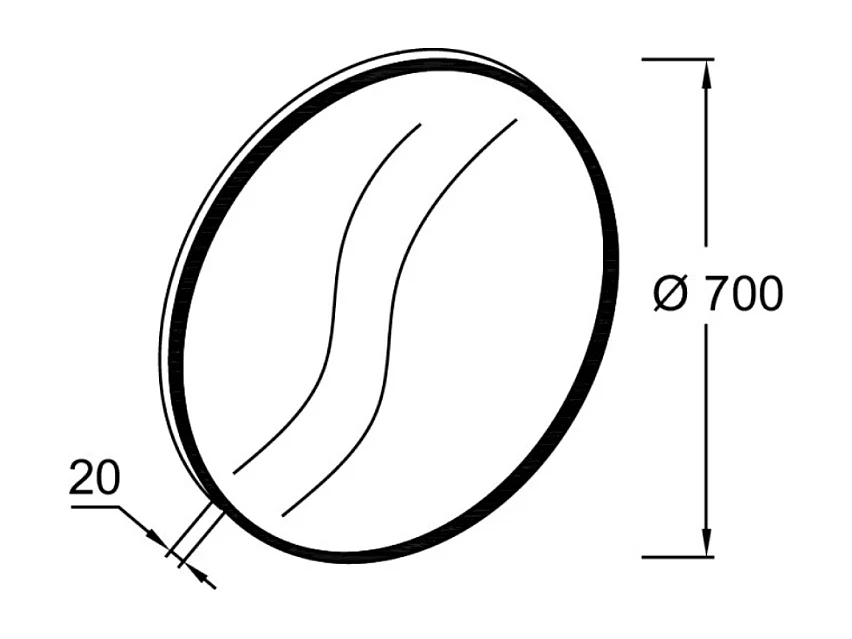 Miroir rond JACOB DELAFON Silhouette 70 cm noir satiné