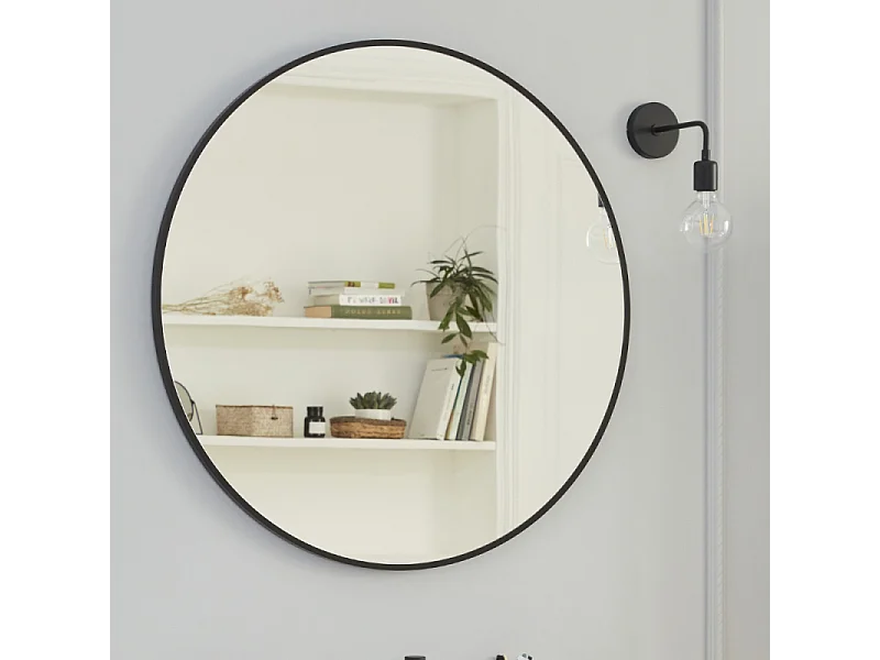 Miroir rond JACOB DELAFON Silhouette 70 cm noir satiné