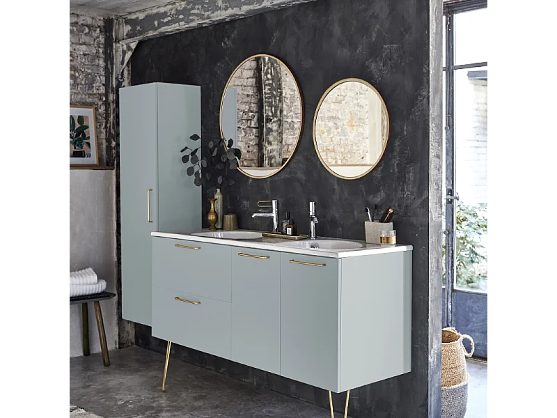 Miroir rond JACOB DELAFON Silhouette 70 cm noir satiné