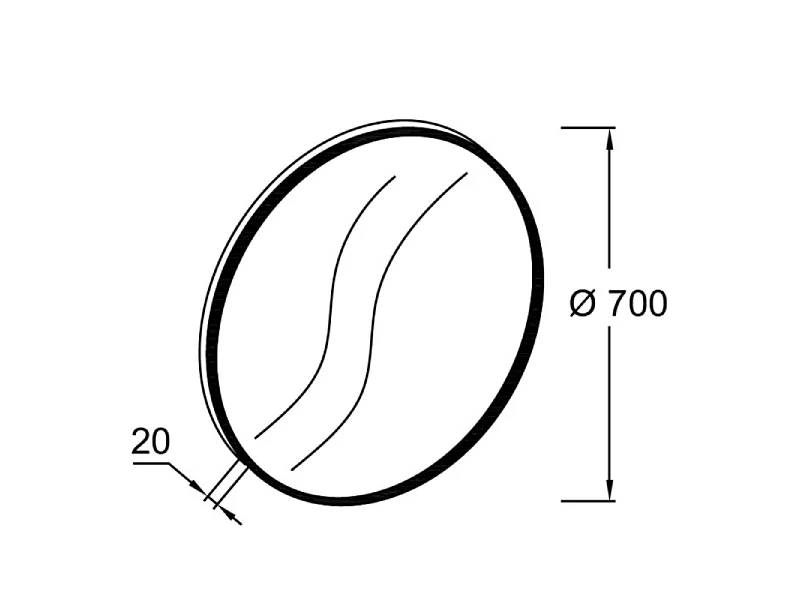 Miroir rond JACOB DELAFON Silhouette 70 cm noir satiné