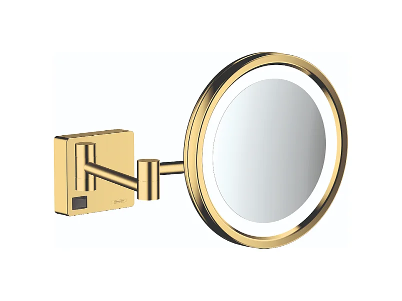 Miroir de rasage avec éclairage LED HANSGROHE AddStoris doré poli