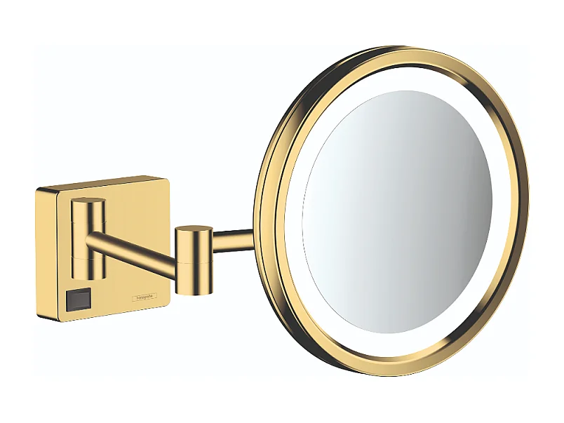Miroir de rasage avec éclairage LED HANSGROHE AddStoris doré poli