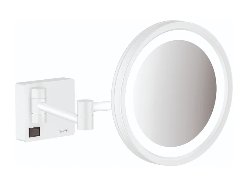 Miroir de rasage avec éclairage LED HANSGROHE AddStoris blanc mat