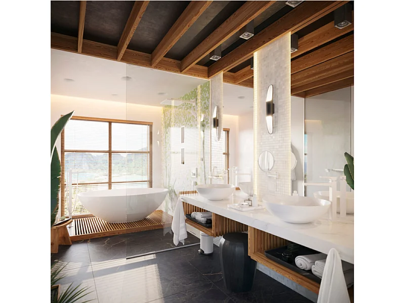 Miroir de rasage avec éclairage LED HANSGROHE AddStoris blanc mat