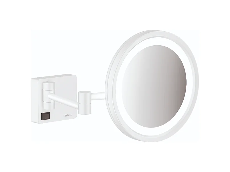 Miroir de rasage avec éclairage LED HANSGROHE AddStoris blanc mat