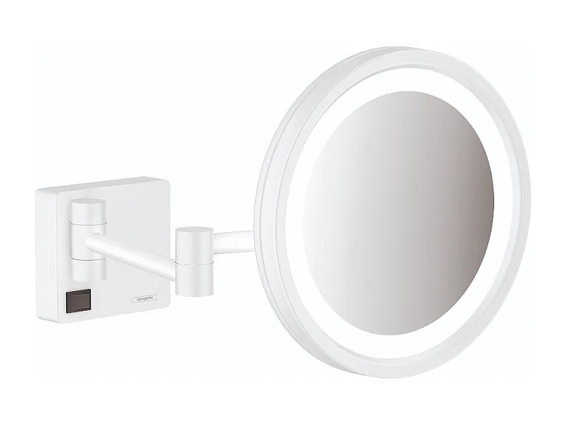 Miroir de rasage avec éclairage LED HANSGROHE AddStoris blanc mat