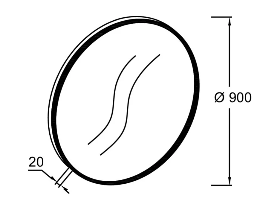Miroir rond JACOB DELAFON Silhouette 90 cm laqué doré
