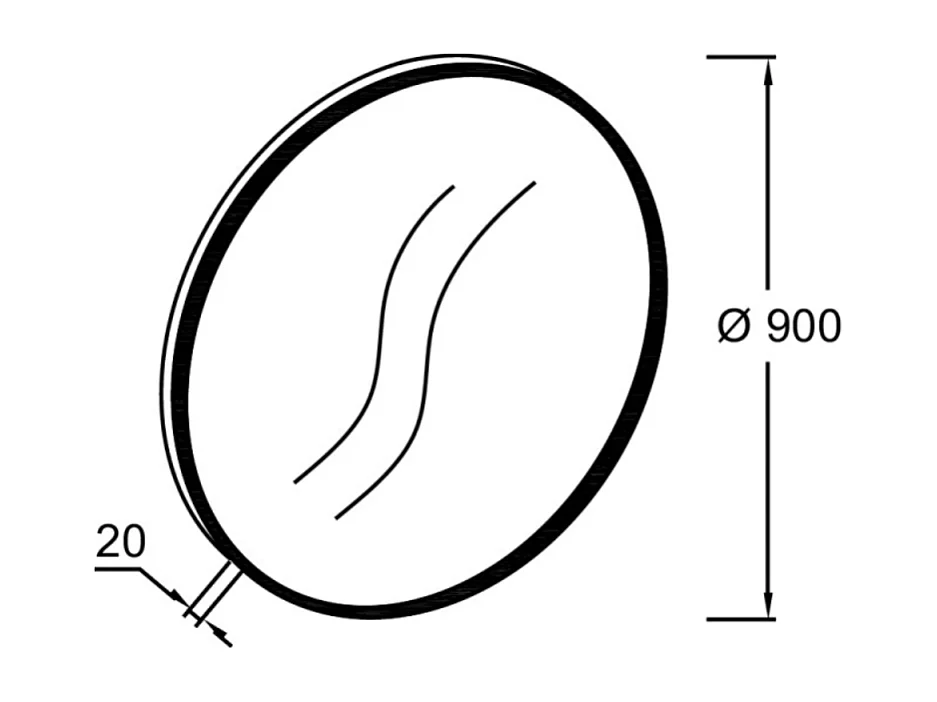 Miroir rond JACOB DELAFON Silhouette 90 cm laqué doré