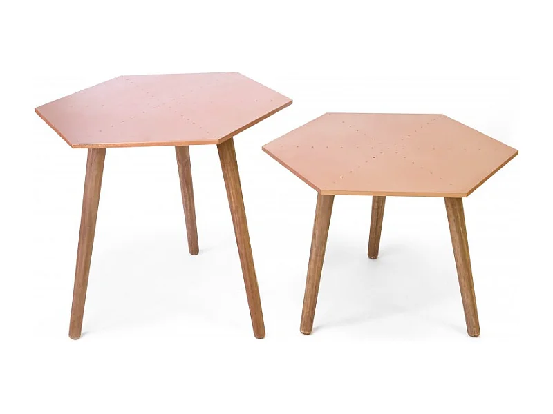 Table basse set de 2 cuivre 45x50x50cm