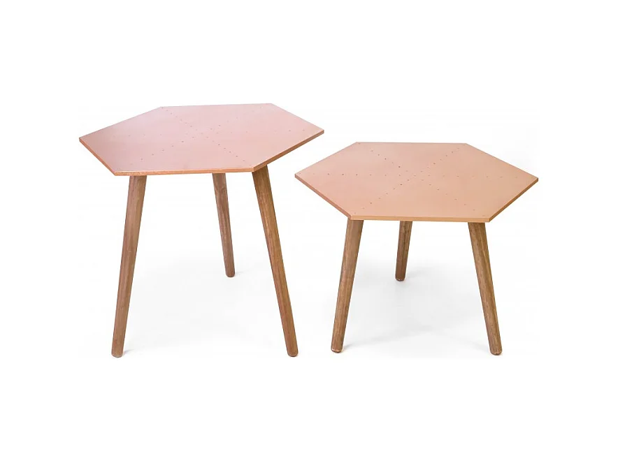 Table basse set de 2 cuivre 45x50x50cm