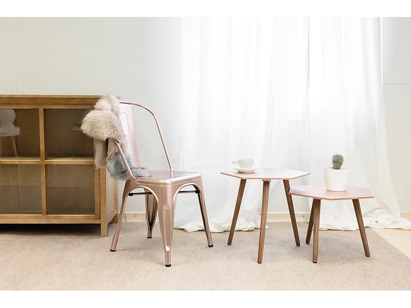 Mesita set de 2 cobrizo 45x50x50cm