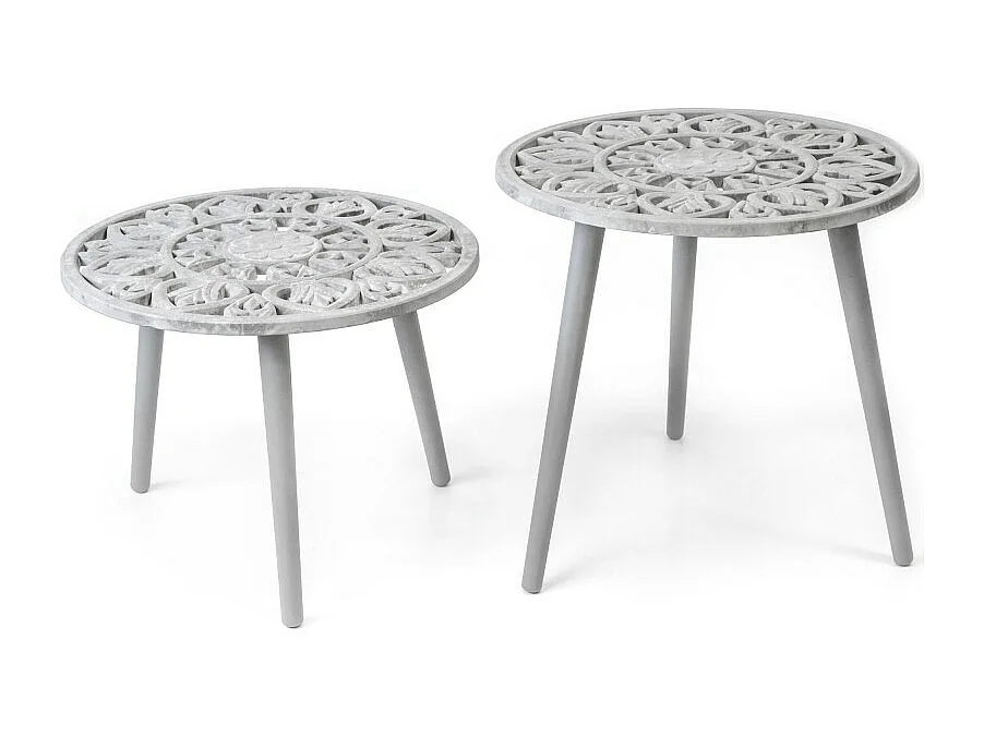 Tavola set di 2 grigia 35,5x48x48/45,5x48x48 cm