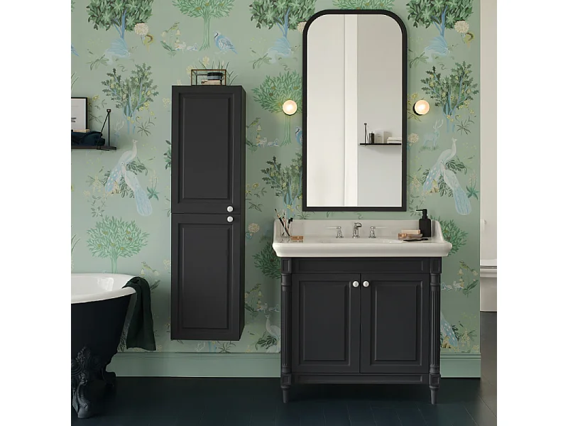 Colonne de salle de bain JACOB DELAFON Cléo1889 Gris intense installation à gauche