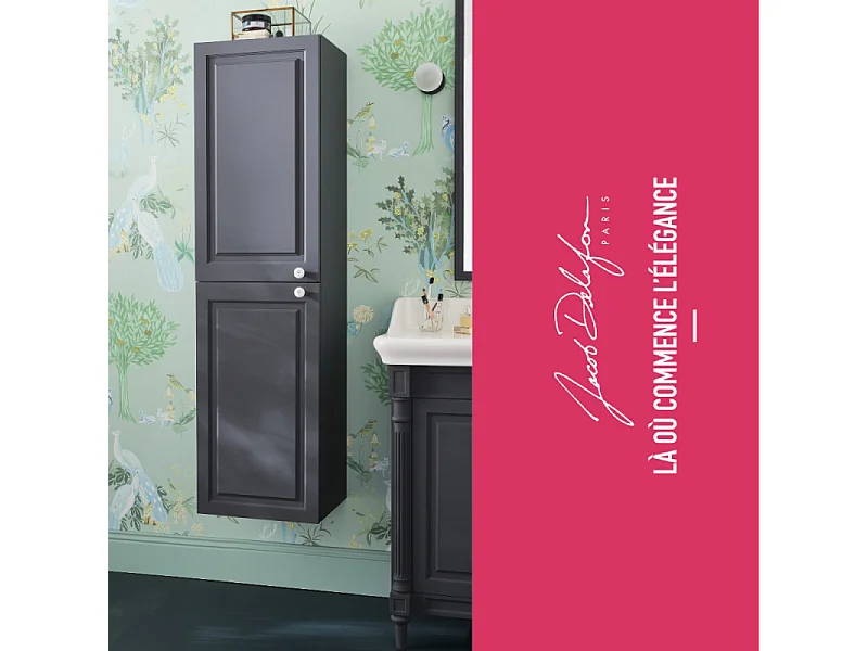 Colonne de salle de bain JACOB DELAFON Cléo1889 Gris intense installation à gauche