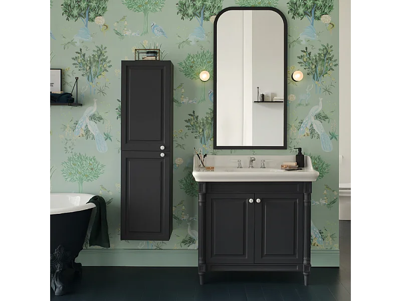 Colonne de salle de bain JACOB DELAFON Cléo1889 Gris intense installation à gauche