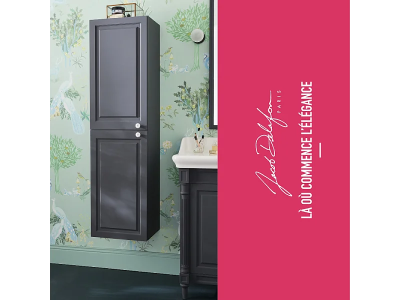 Colonne de salle de bain JACOB DELAFON Cléo1889 Gris intense installation à gauche