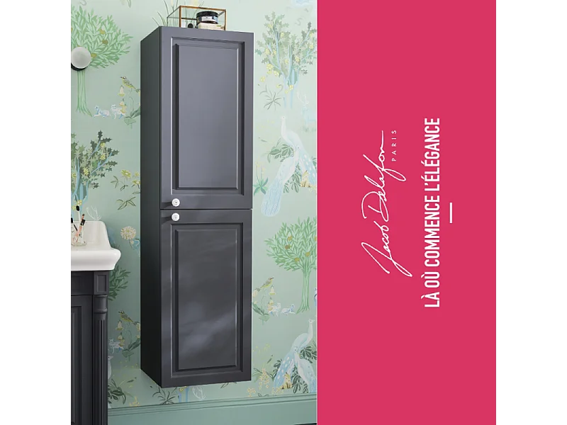 Colonne de salle de bain JACOB DELAFON Cléo1889 Gris intense installation à droite