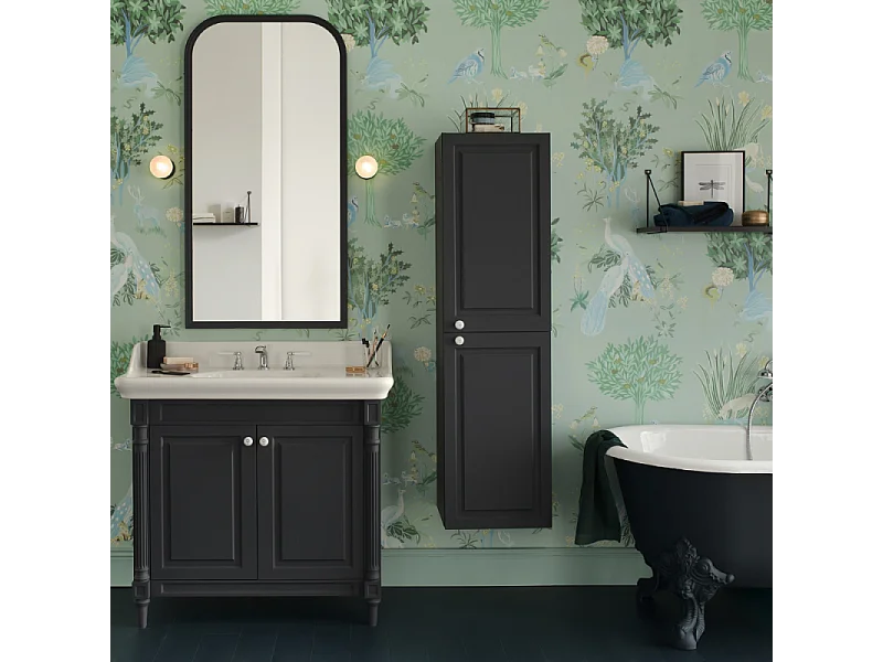 Colonne de salle de bain JACOB DELAFON Cléo1889 Gris intense installation à droite