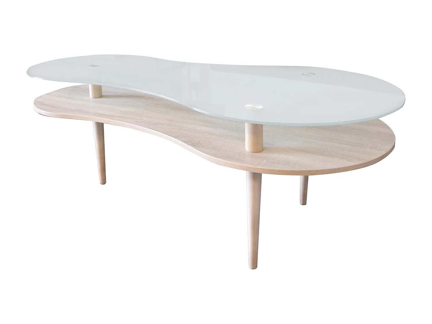 Mesa de centro Peanut con tapa glaseada