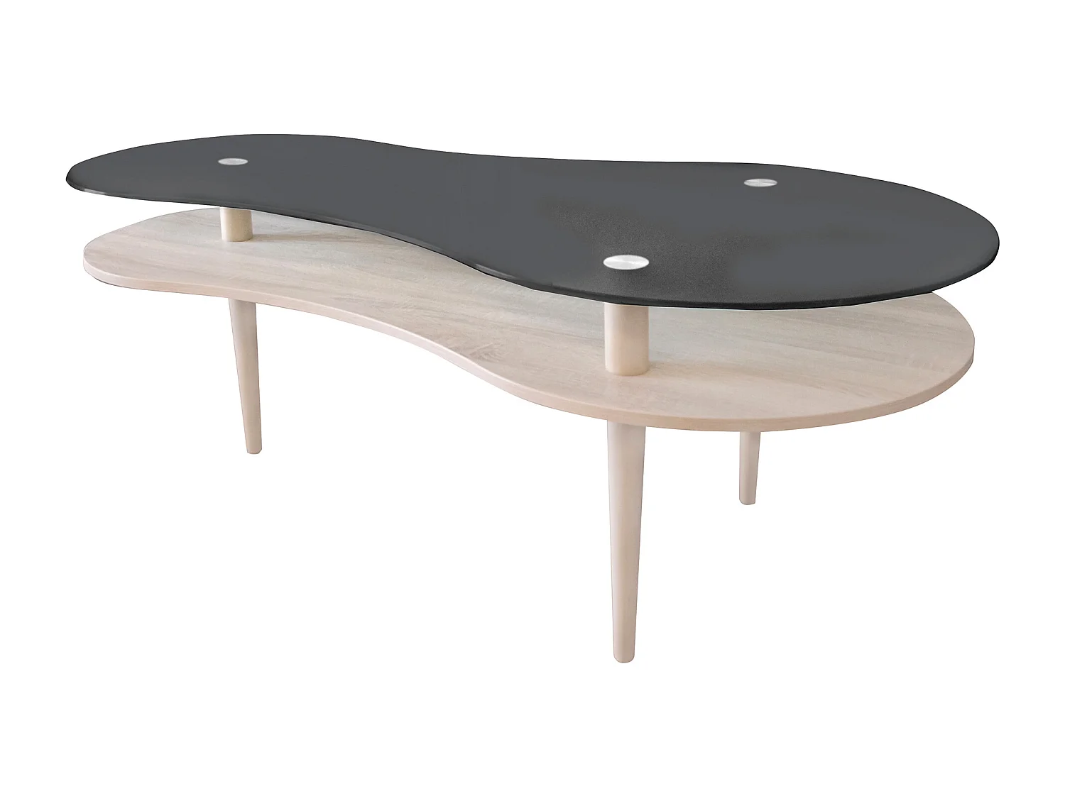 Mesa de centro Peanut tapa negra