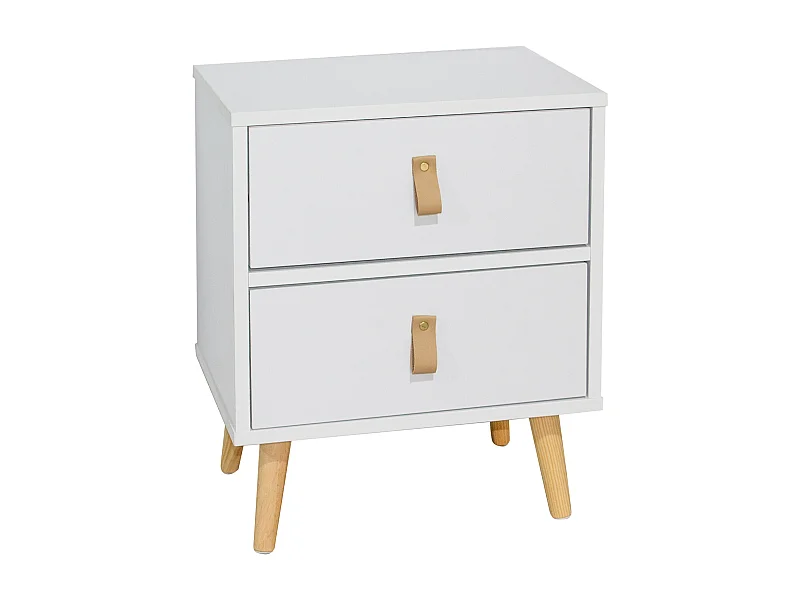 Mesita anzio blanca 2 cajones