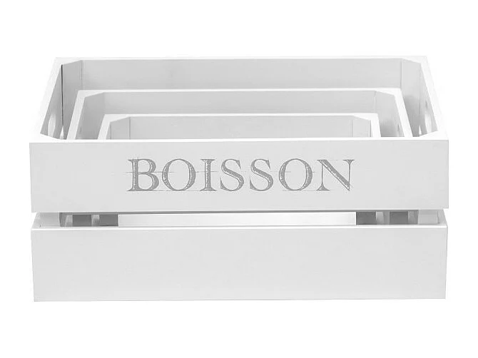 Set di 3 Scatole MDF bianche 17x28x15/32x23x12/27x18x10cm