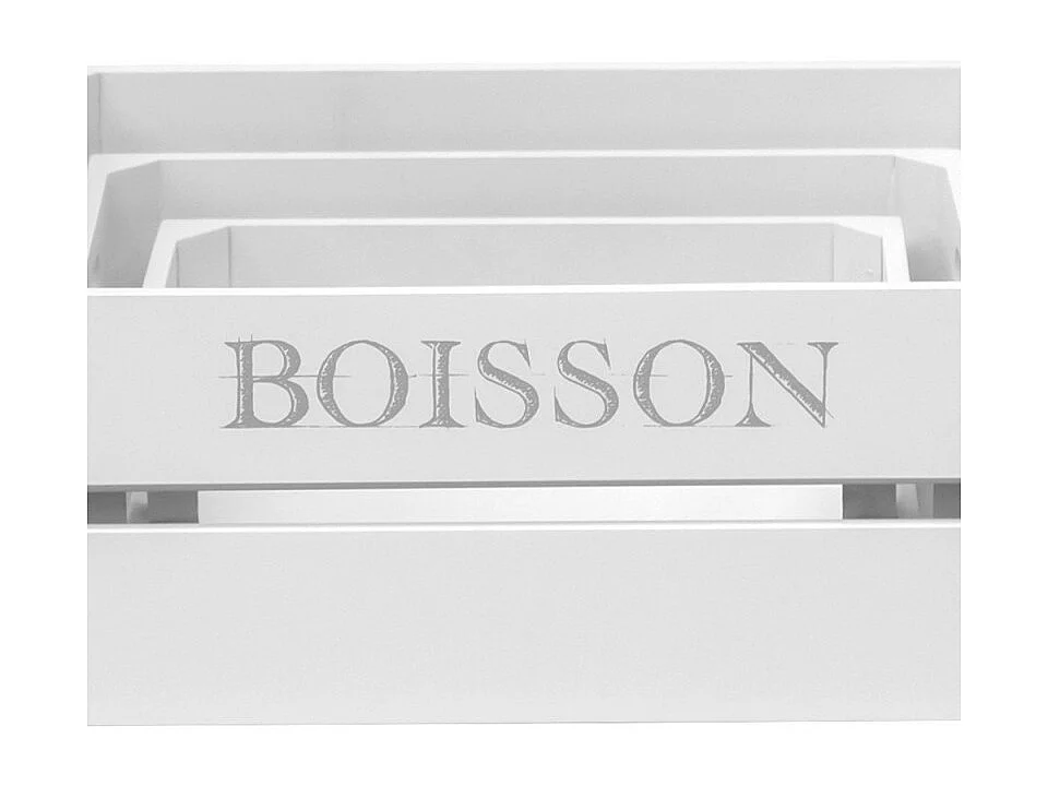 Boîtes lot de 3 en bois blanc 17x28x15/32x23x12/27x18x10cm