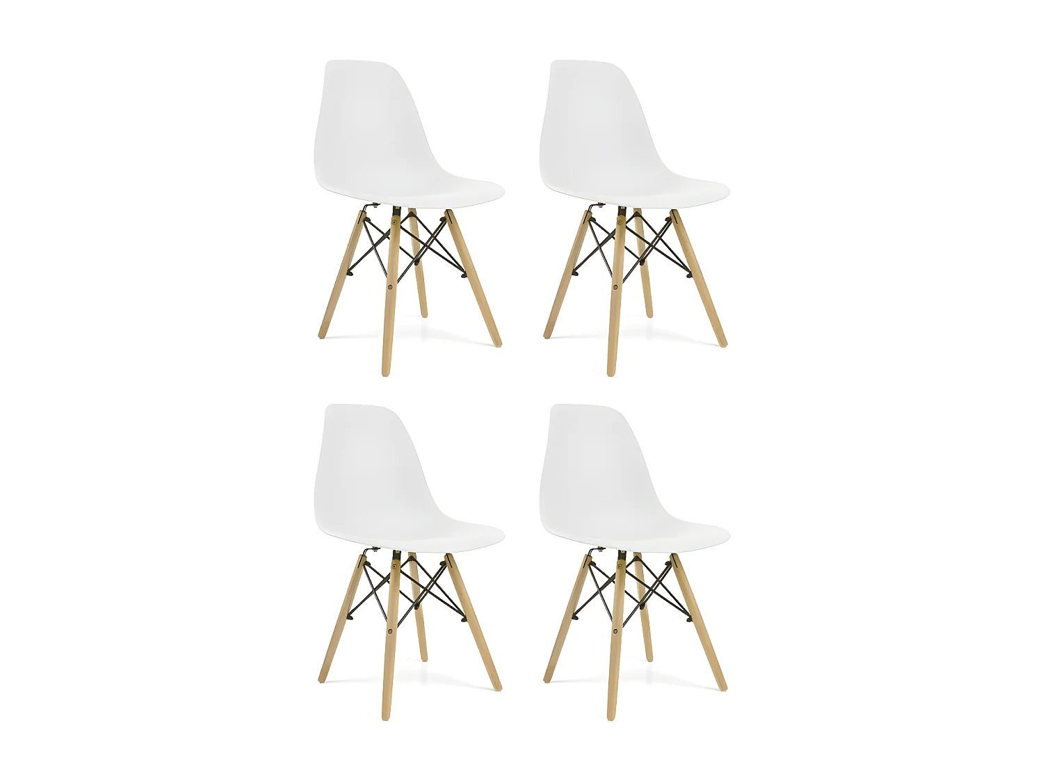 Pack 4 sillas Tulipán blancas