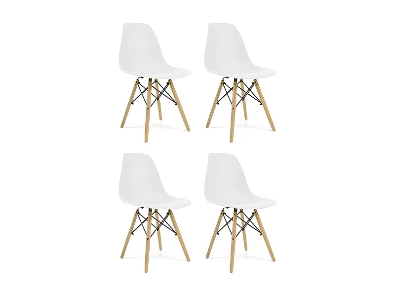 Pack 4 sillas Tulipán blancas