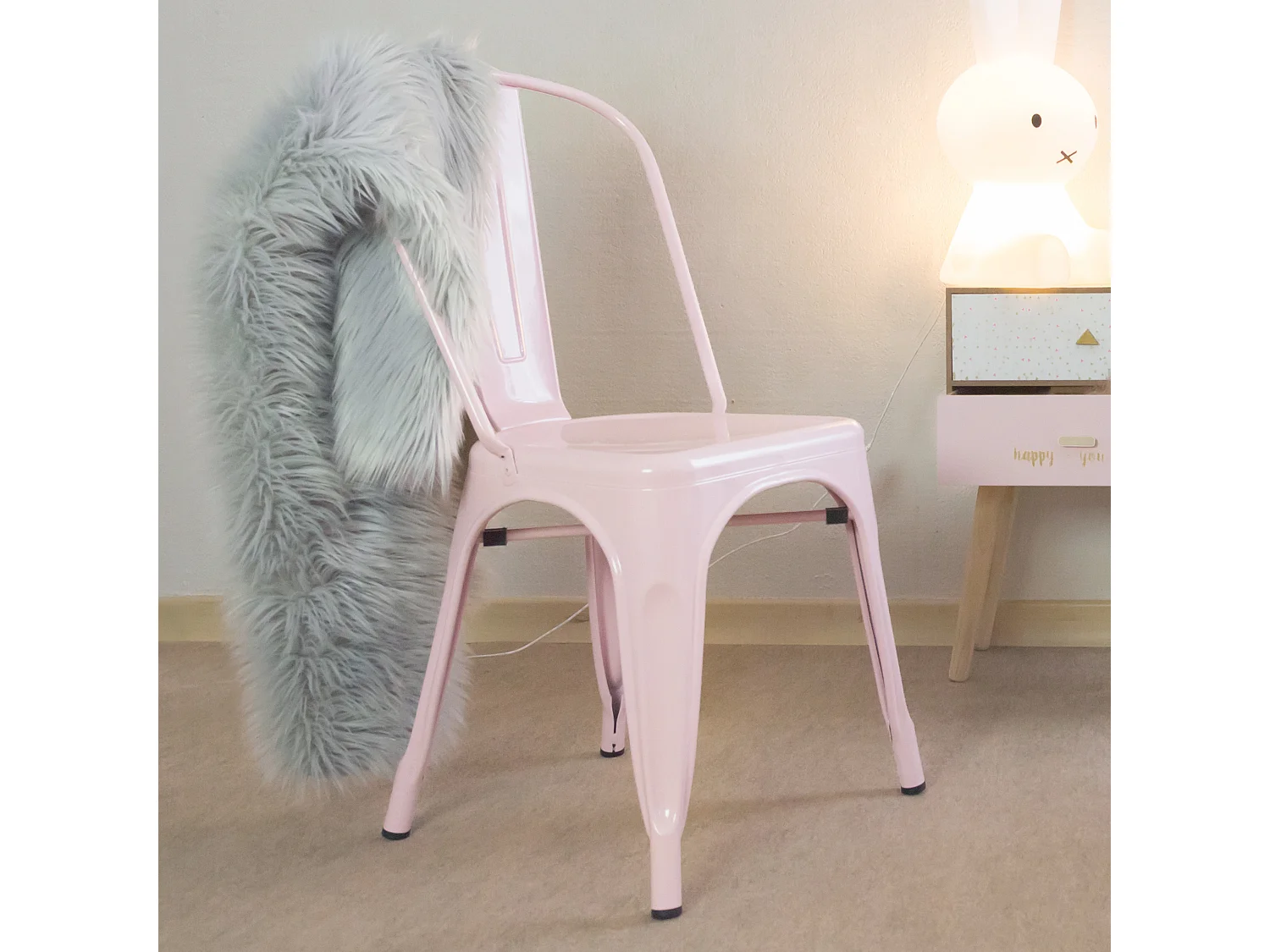 Pack de 4 sillas Linx rosa claro