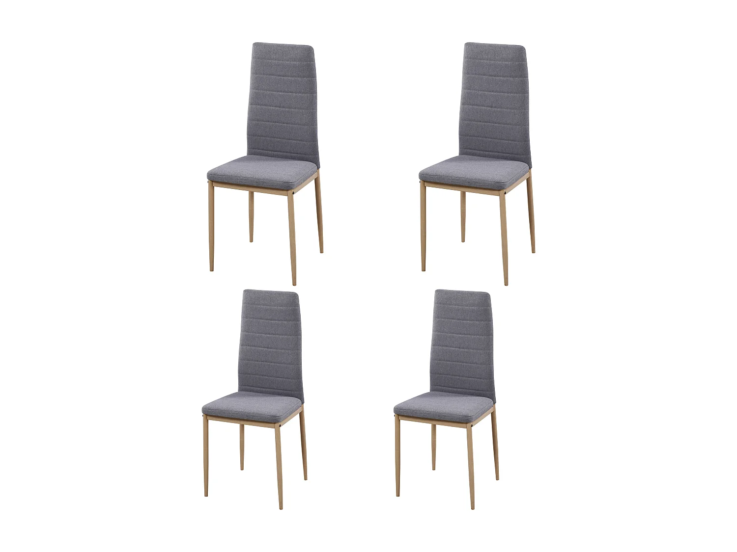 Pack de 4 sillas Avant gris acero aserradas