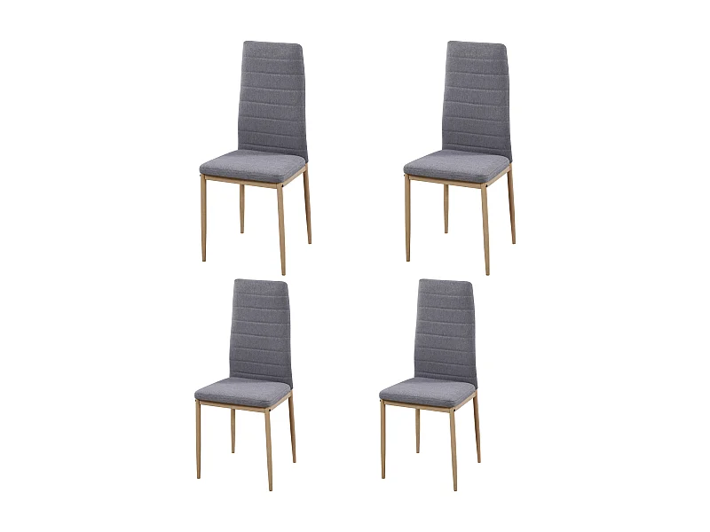 Pack de 4 sillas Avant gris acero aserradas