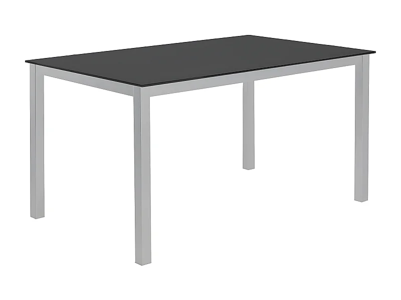 Mesa de comedor Cadell fija 140 gris con tapa negra