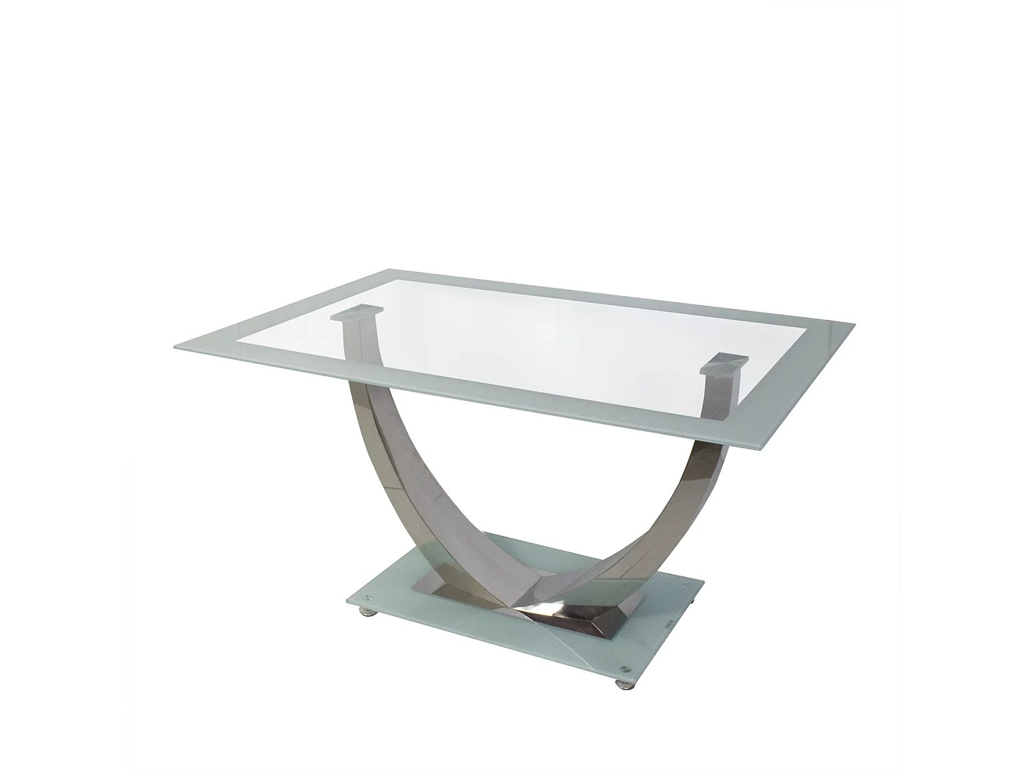 Mesa Unique blanca pata cromada