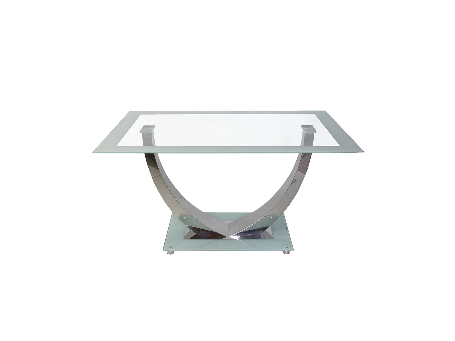 Mesa Unique blanca pata cromada