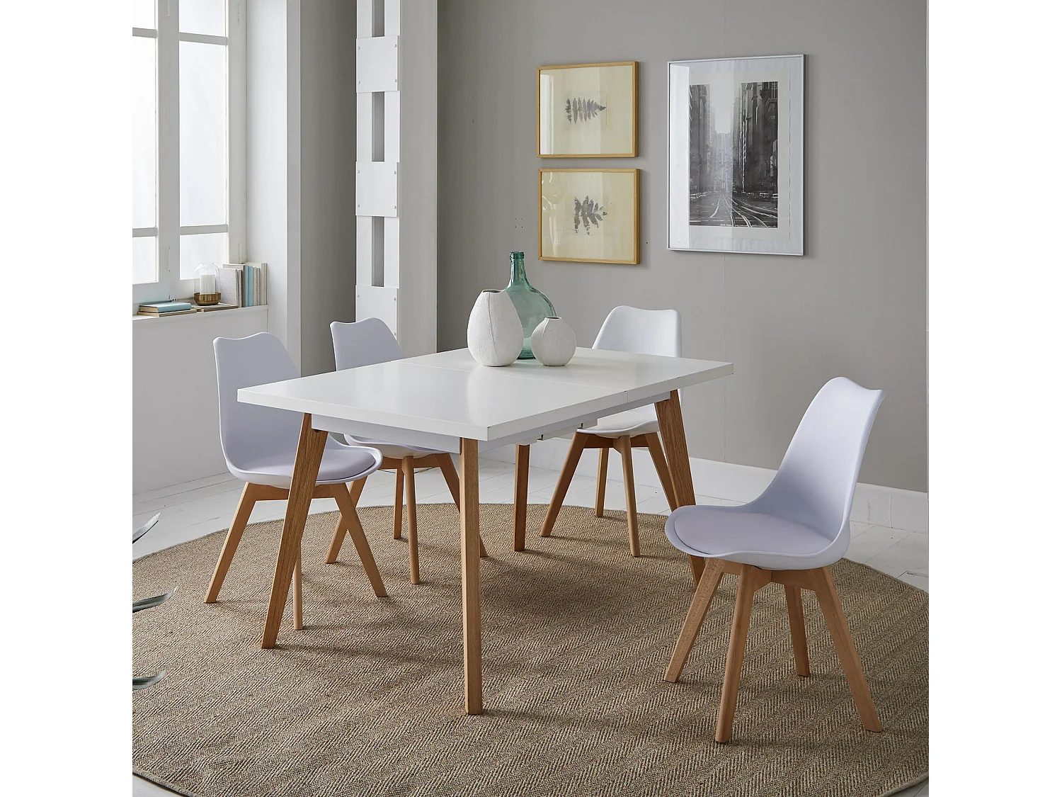 Mesa extensible nordic en blanco