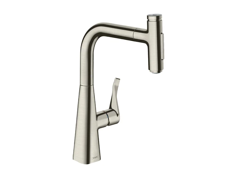 Robinet de cuisine avec douchette HANSGROHE Metris Select M71 2 jets aspect acier inox