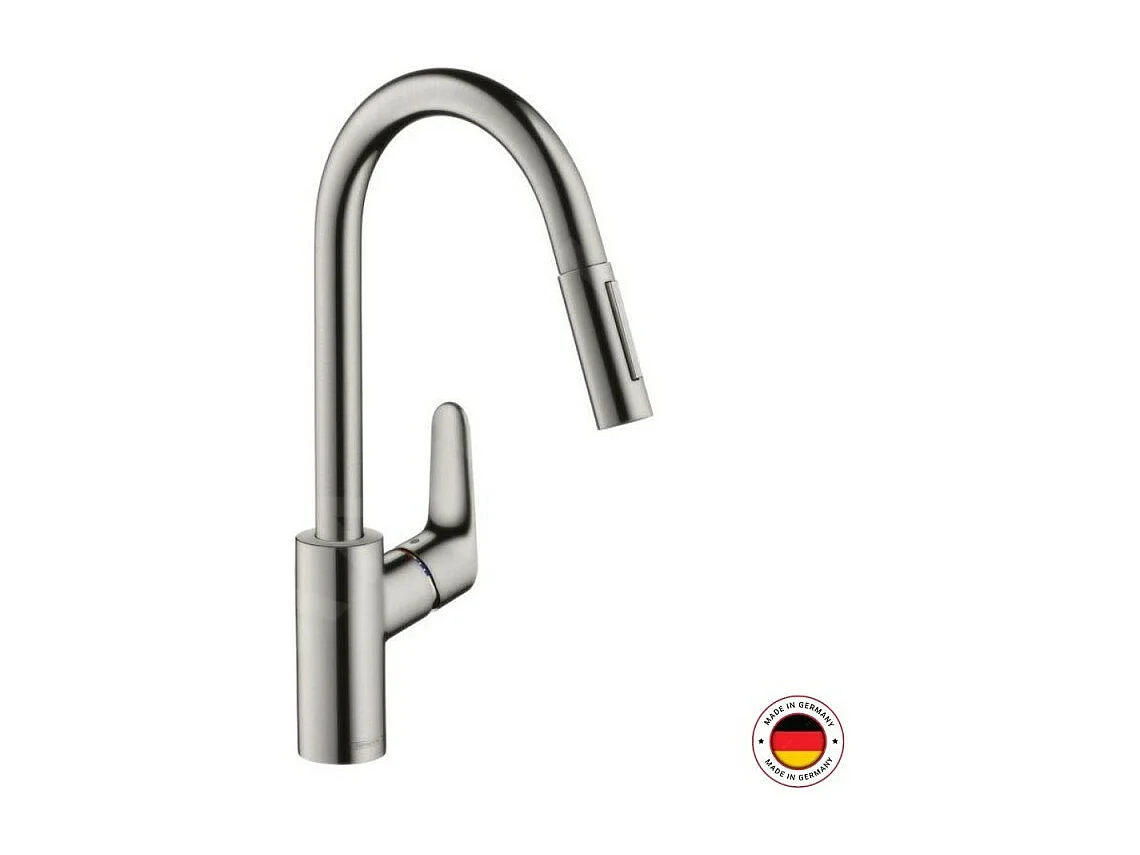 Grifo de cocina con ducha HANSGROHE Focus M41 240 sBox 2 chorros aspecto acero inoxidable