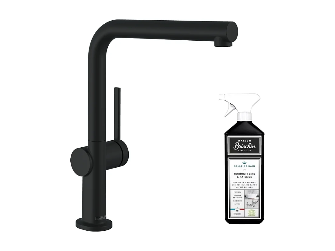 Robinet de cuisine HANSGROHE Talis M54 270 noir mat + nettoyant Briochin