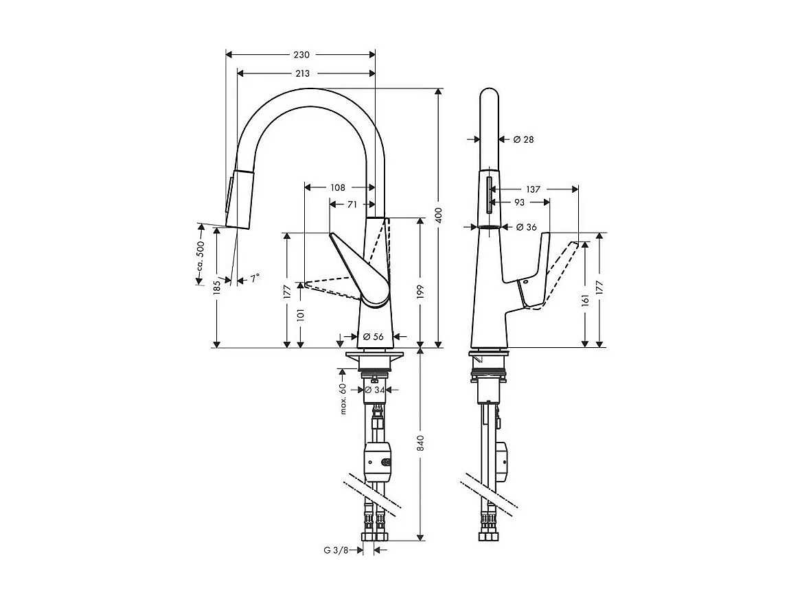 Grifo de cocina con HANSGROHE Talis M51 200 chorro cromado de 2 chorros